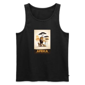 Africa where the wild things are - Männer Premium Bio Tank Top - Schwarz - Vorne - AI Model Male 178 light (178cm)