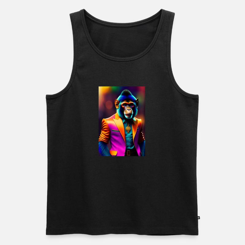 Tanz Affe - Männer Premium Bio Tank Top - Schwarz