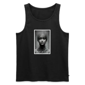 La manipulation est le côté obscur du charisme - Débardeur bio Premium Homme - noir - Devant - AI Model Male 178 light (178cm)