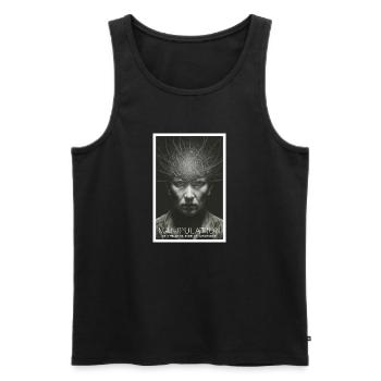 Manipulation Is The Dark Side Of Charism - Men's Premium Organic Tank Top - black - Front - AI Model Male 178 light (178cm)