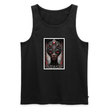 Manipulation Is The Dark Side Of Charism - Men's Premium Organic Tank Top - black - Front - AI Model Male 178 light (178cm)