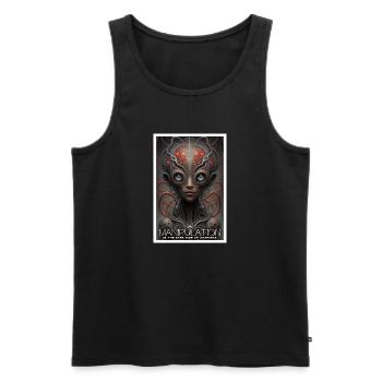 Manipulation Is The Dark Side Of Charism - Men's Premium Organic Tank Top - black - Front - AI Model Male 178 light (178cm)