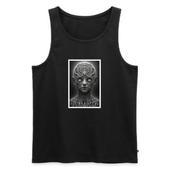 Manipulation Is The Dark Side Of Charism - Men's Premium Organic Tank Top - black - Front - AI Model Male 178 light (178cm)