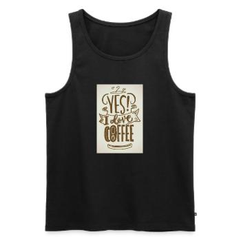Coffee Yes I Love Coffee Coffeelovers 005 - Men's Premium Organic Tank Top - black - Front - AI Model Male 178 light (178cm)