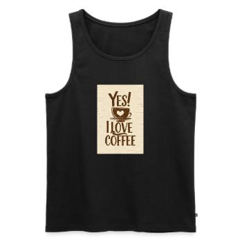 Coffee Yes I Love Coffee Coffeelovers 005 - Men's Premium Organic Tank Top - black - Front - AI Model Male 178 light (178cm)
