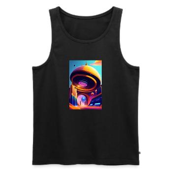 Retro Arcade - Men's Premium Organic Tank Top - black - Front - AI Model Male 178 light (178cm)
