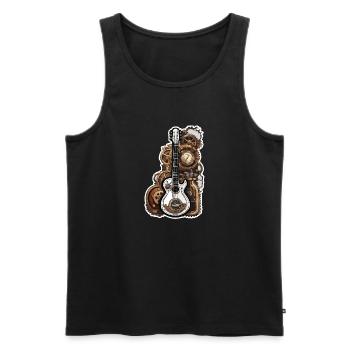 Rock n roll / Guitar / Music / Instrument - Men's Premium Organic Tank Top - black - Front - Michal (187cm)