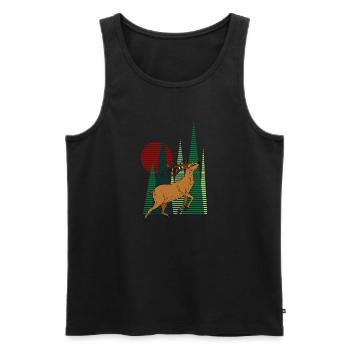 Hirsch - Männer Premium Bio Tank Top - Schwarz - Vorne - AI Model Male 178 light (178cm)