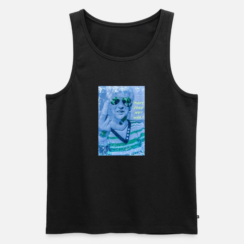 Machen Sie Essen, keinen Krieg! - Männer Premium Bio Tank Top - Schwarz