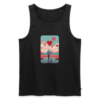 Paar am Valentinstag - Männer Premium Bio Tank Top - Schwarz - Vorne - Michal (187cm)