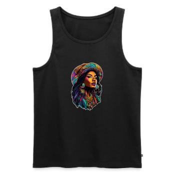 Afro Frau - Schönheit - Männer Premium Bio Tank Top - Schwarz - Vorne - AI Model Male 178 light (178cm)