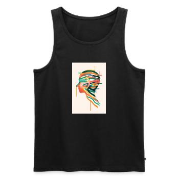 Silhouette with a neurodivergent and abstract profile. - Men's Premium Organic Tank Top - black - Front - AI Model Male 178 light (178cm)