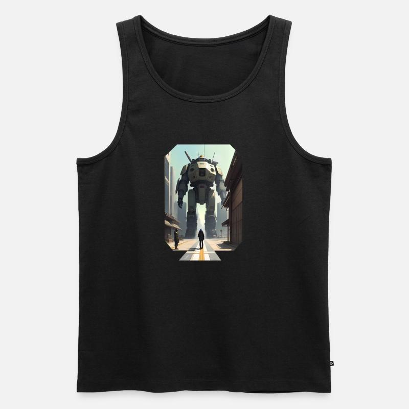 Manga Großer Roboter - Männer Premium Bio Tank Top - Schwarz