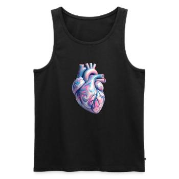 Stylized Human Heart - Men's Premium Organic Tank Top - black - Front - Michal (187cm)