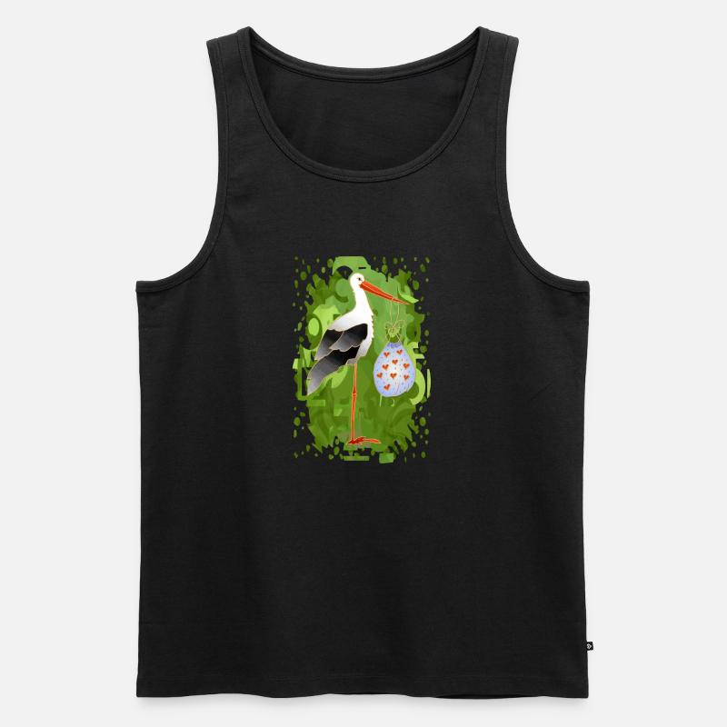 Storchenvogel - Männer Premium Bio Tank Top - Schwarz
