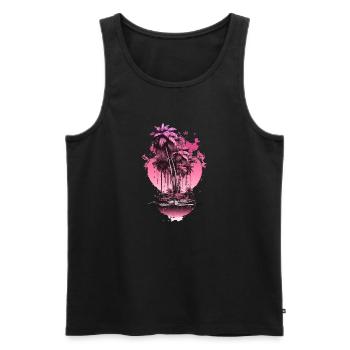 Vacation early summer late summer summer holiday holiday sea - Men's Premium Organic Tank Top - black - Front - AI Model Male 178 light (178cm)