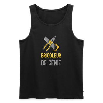 Le bricoleur de génie - Débardeur bio Premium Homme - noir - Devant - Michal (187cm)