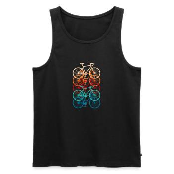 Bicycle Road Bike Vintage Retro - Men's Premium Organic Tank Top - black - Front - AI Model Male 178 light (178cm)
