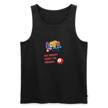 LOTO - BINGO - 7 - UN PETIT PORT DE PÊCHE - Débardeur bio Premium Homme - noir - Devant - Michal (187cm)