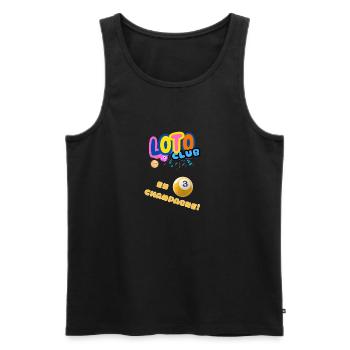 LOTO - BINGO - 3 - Débardeur bio Premium Homme - noir - Devant - AI Model Male 178 light (178cm)