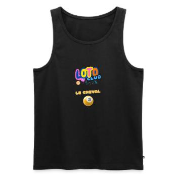 LOTO - BINGO - 3 - LE CHEVAL DE TROIE - Débardeur bio Premium Homme - noir - Devant - Michal (187cm)