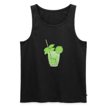 Laby Mojito (weiße Kontur) - Männer Premium Bio Tank Top - Schwarz - Vorne - AI Model Male 178 light (178cm)