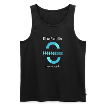 Design mit Spruch von Familie von R.St - Männer Premium Bio Tank Top - Schwarz - Vorne - Michal (187cm)