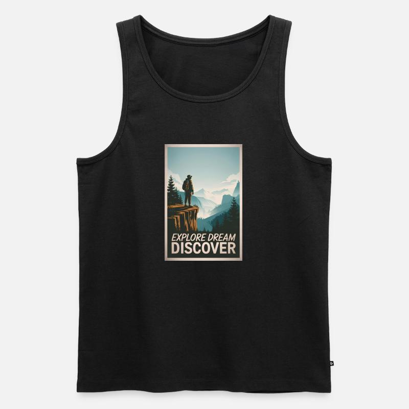 Explore Dream Explore - Männer Premium Bio Tank Top - Schwarz