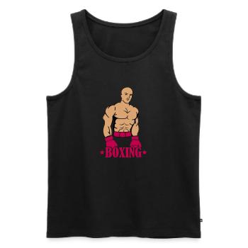 boxing boxer - Männer Premium Bio Tank Top - Schwarz - Vorne - Michal (187cm)