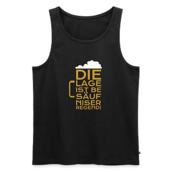 Bier Die Lage ist besäufniserregend - Männer Premium Bio Tank Top - Schwarz - Vorne - Michal (187cm)
