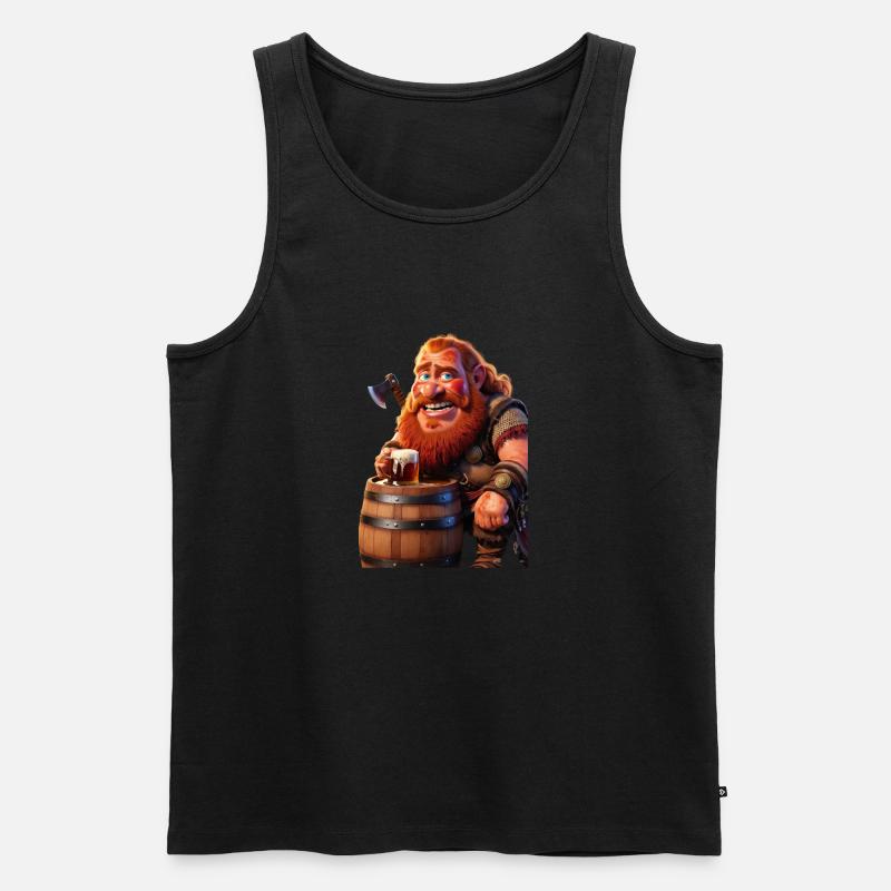 Der mächtige Trinker von Valhalla! - Männer Premium Bio Tank Top - Schwarz