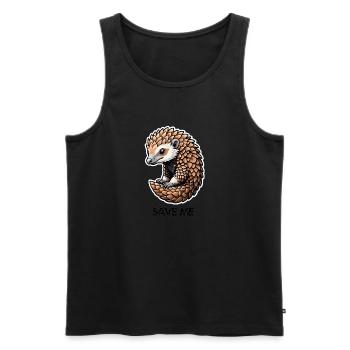 Sauver le pangolin - Débardeur bio Premium Homme - noir - Devant - AI Model Male 178 light (178cm)