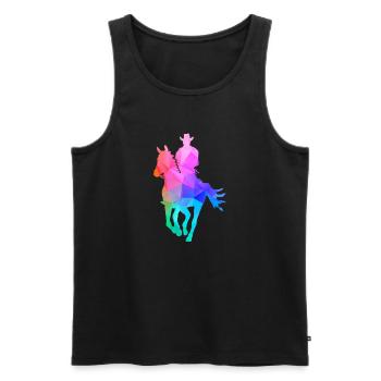 Western Rider Man - Men's Premium Organic Tank Top - black - Front - AI Model Male 178 light (178cm)