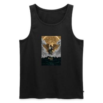 Repent now Christlicher Engel der Apokalypse - Männer Premium Bio Tank Top - Schwarz - Vorne - Michal (187cm)