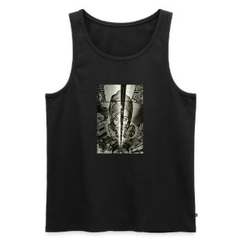 London Tunnel - Männer Premium Bio Tank Top - Schwarz - Vorne - Michal (187cm)