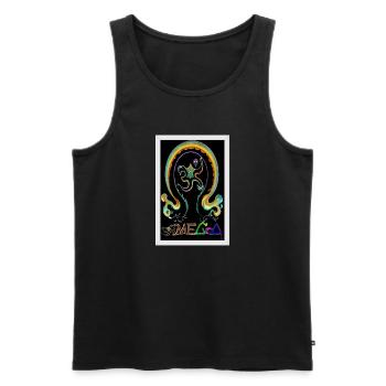 ॐMEGoA Logo 1# - Männer Premium Bio Tank Top - Schwarz - Vorne - Michal (187cm)