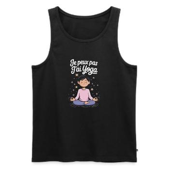 Je peux pas j'ai yoga - Débardeur bio Premium Homme - noir - Devant - Michal (187cm)