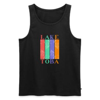 Lake Toba, Indonesia - Men's Premium Organic Tank Top - black - Front - Michal (187cm)