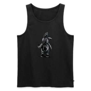 Lapin de Pâques Lapin de Pâques Oeufs de Pâques - Débardeur bio Premium Homme - noir - Devant - Michal (187cm)