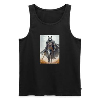 Wepwawet, dieu à tête de loup, gardant une entrée de tombe - Débardeur bio Premium Homme - noir - Devant - AI Model Male 178 light (178cm)