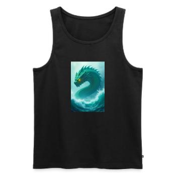 Enormous serpent encircling Midgard monster - Men's Premium Organic Tank Top - black - Front - AI Model Male 178 light (178cm)