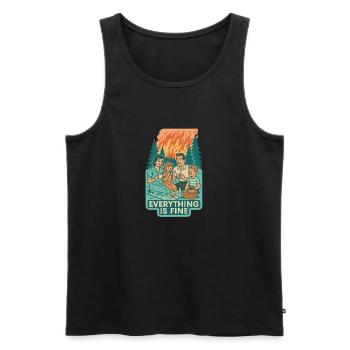 Klimakrise & Ignoranz - Männer Premium Bio Tank Top - Schwarz - Vorne - AI Model Male 178 light (178cm)