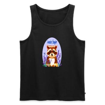 Raccoon lover of lavender - Men's Premium Organic Tank Top - black - Front - AI Model Male 178 light (178cm)