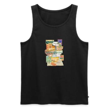 Wanderlust - Men's Premium Organic Tank Top - black - Front - Michal (187cm)
