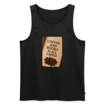 Un café et des livres sont tout ce dont j’ai besoin - Débardeur bio Premium Homme - noir - Devant - Michal (187cm)