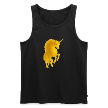 Licorne dorée - Débardeur bio Premium Homme - noir - Devant - Michal (187cm)