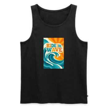 Ride the wave - Débardeur bio Premium Homme - noir - Devant - Michal (187cm)