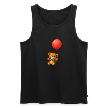 Tendours - The teddy bear to offer - #5 - Men's Premium Organic Tank Top - black - Front - AI Model Male 178 light (178cm)