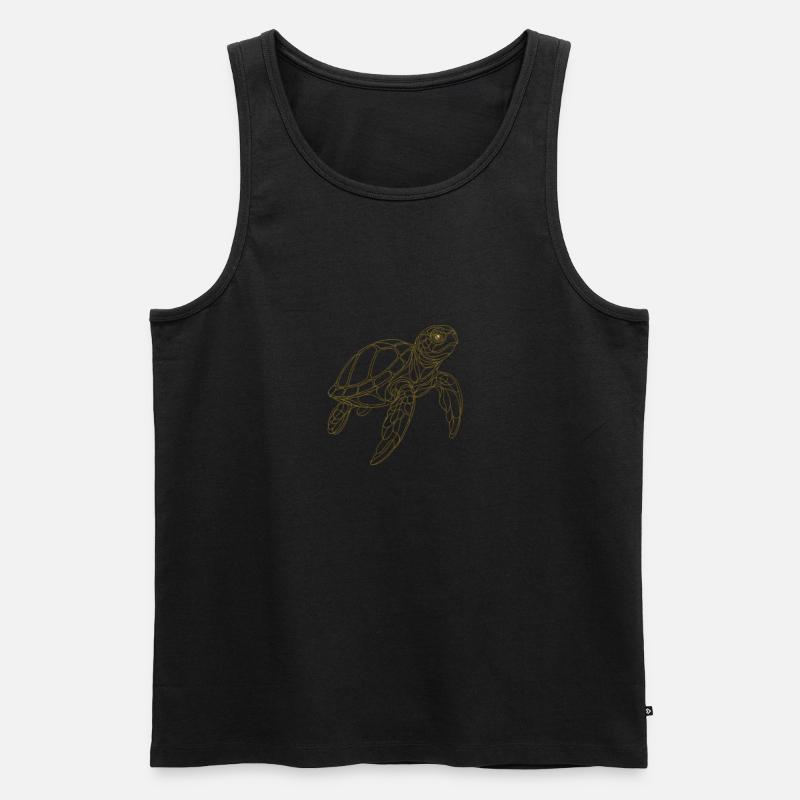 Schlichte filigrane Schildkröte - Männer Premium Bio Tank Top - Schwarz