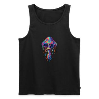 Psychedelischer Magic Mushroom – Tropfender LSD-St - Männer Premium Bio Tank Top - Schwarz - Vorne - Michal (187cm)